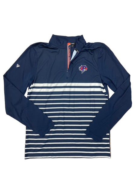 Levelwear Navy & White Stripped Athletic 1/4 Zip