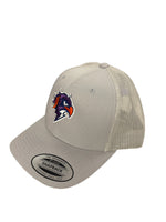 Silver Mesh SnapBack Trucker Hat with Embroidered Bird Head