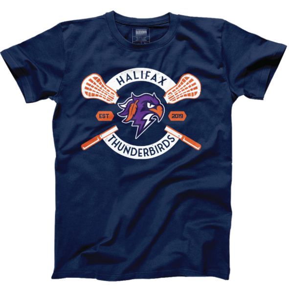 BarDown Navy Lacrosse Stick Logo Tee Adult & Youth