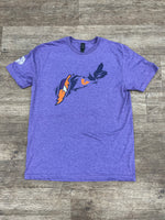 Purple Gildan Map T-Shirt